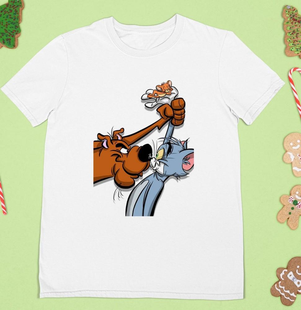 Scooby Doo Meet Tom and Jerry T-Shirt Unisex Tee For Men All Size S To 5XL