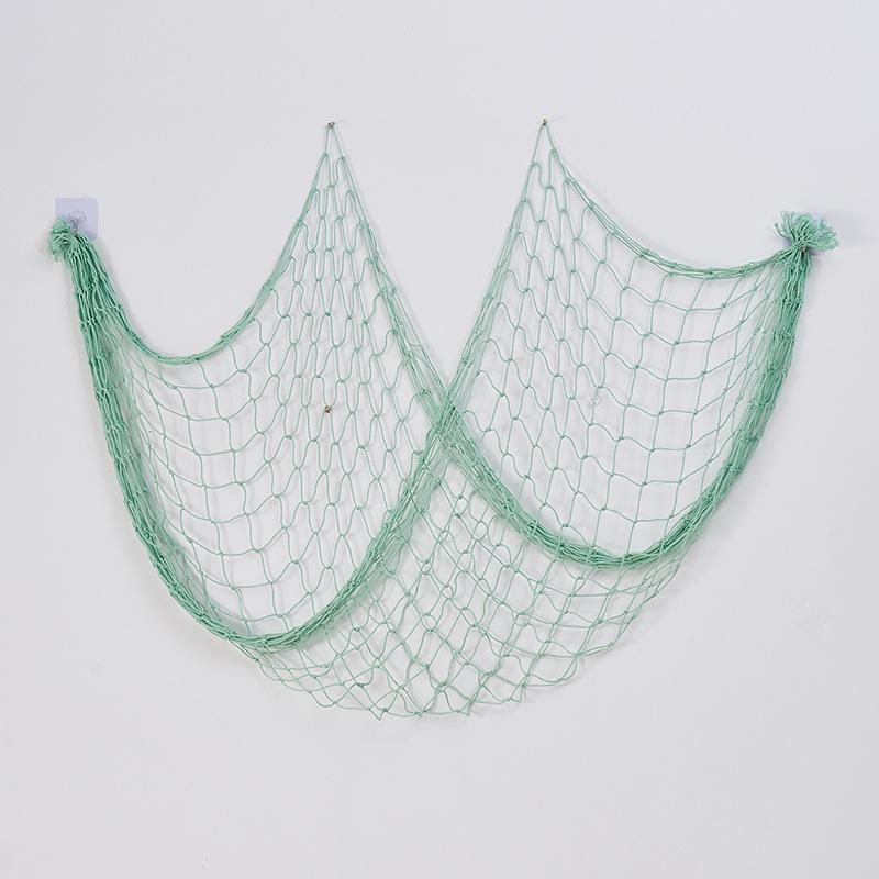 Mediterranean Decorative Fishing Net, Thick Thread Cotton and Linen Rope Shell Background Wall Creative Photo Decorative Hanging Net