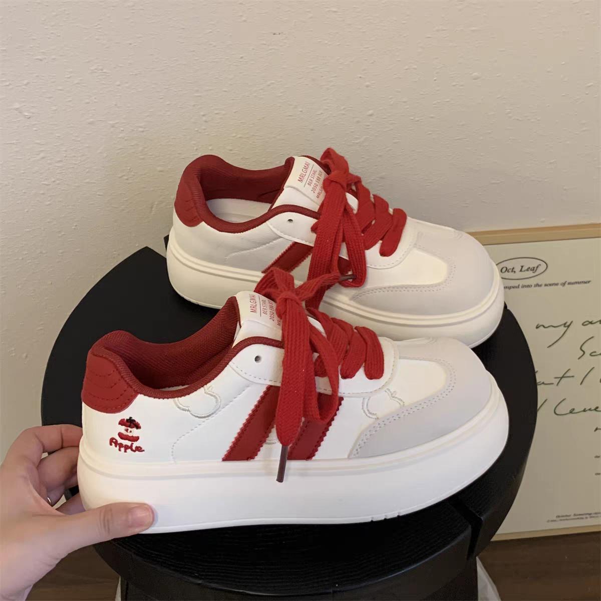 

Fashion Women s Vulcanize Shoes Design Round Toe Lace Up Sports Casual Women s Sneaker Shoes Comfortable Flat Shoes Zapatos De Mujer 35