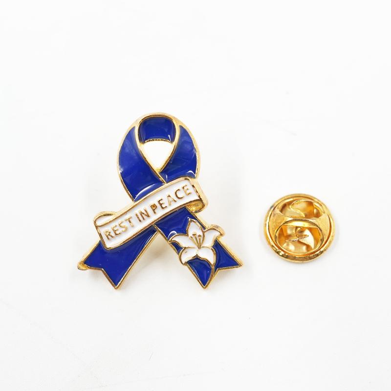 Black Ribbon Memorial Brooch Clothing Lapel Pin Alloy Black Mourning Suit Badge Fashion Accessories Party Jewelry Gift