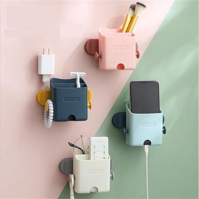 Punch-Free Wandhalterung für Mobiltelefone, Fernbedienungs-Organizer, Aufbewahrungsbox, Wandhalterung zum Aufladen des Telefons, Multifunktionshalterung