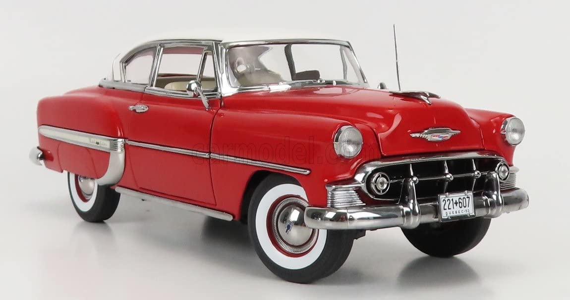 

Sun-Star 1/18 Scale Chevrolet Bel Air Coupe 1953 Red and White Diecast Model Car (01607)