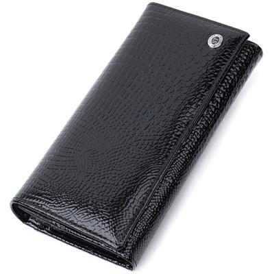Women's Wallet Made of Genuine Patent Leather ST Leather 22679 Black