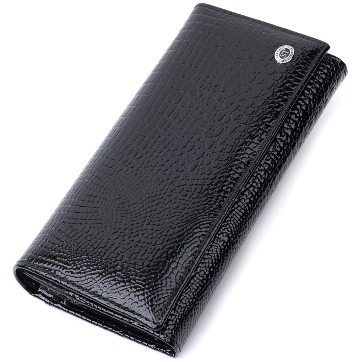 

Жіночий гаманець із натуральної лакованої шкіри ST Leather 22679 Чорний