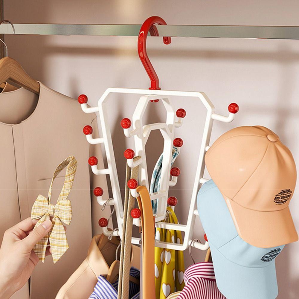 Rotatable Double Sided Hanger Wall Mounted Hat Rack New Multi Hook Organizer