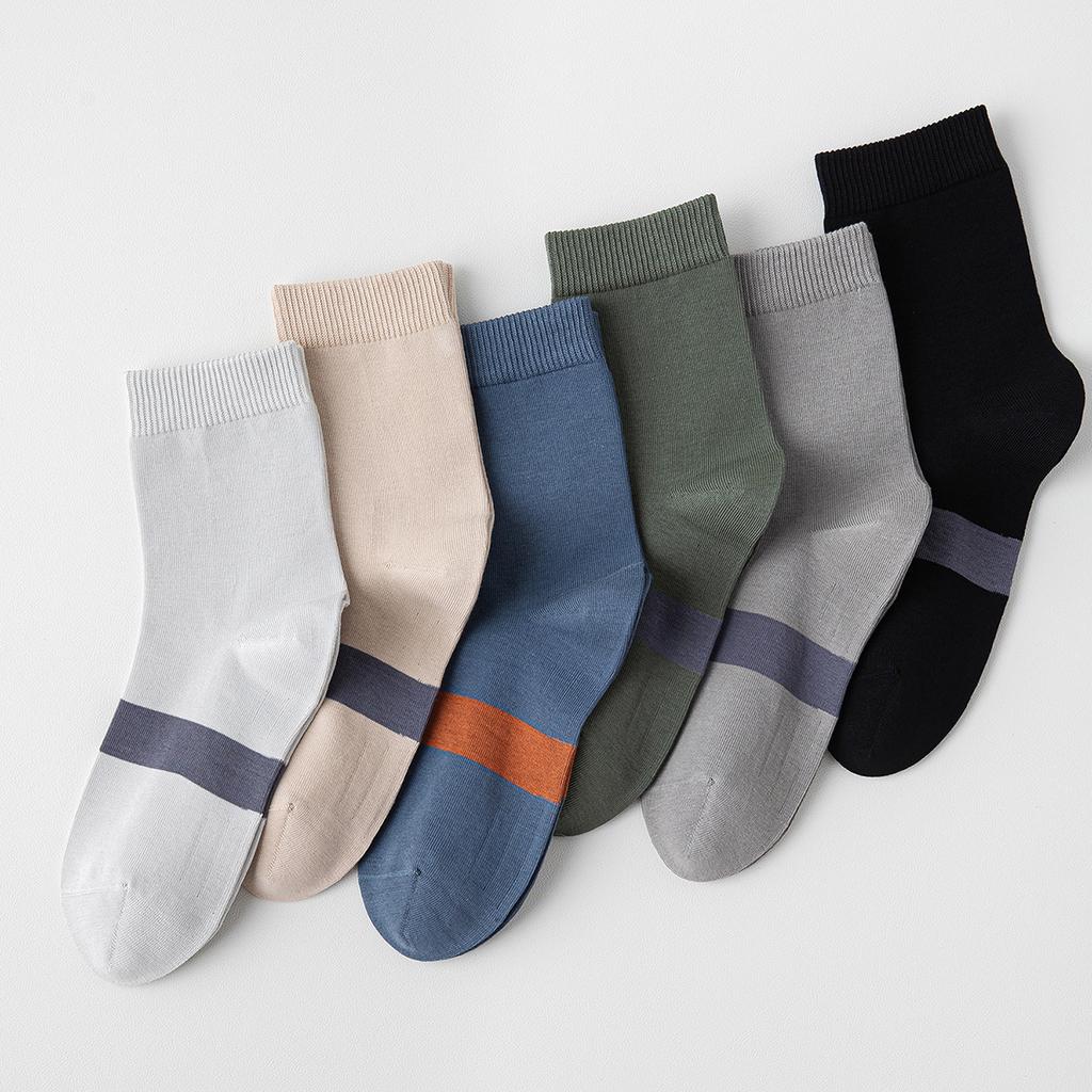 91% Cotton Boneless 7A Antibacterial Socks Men'S Four Anti-Pilling And Sweat-Absorbing Men'S Medium Tube Business Sports Socks
