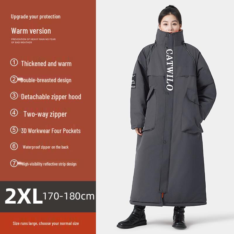 Electric Vehicle Winter Windshield Fleece-Lined Warm Coat for Bicycles & Motorcycles - Cold Weather Windproof Gear