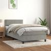 Maison Exclusive - Bed Slatted Base and Mattress Light Grey 90x200 Cm Velvet
