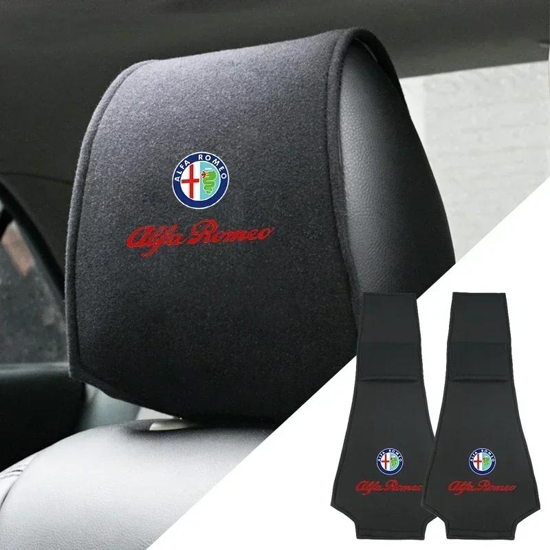 Car Headrest Cover Seat Head Pillow Neck Headrest Cover Car Stying For Alfa Romeo 147 159 156 Giulietta Giulia Mito Spider