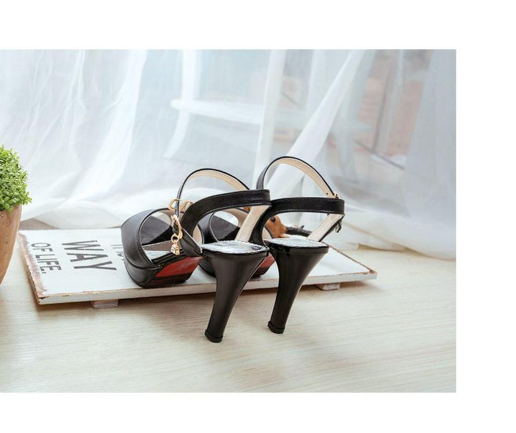 Korean Style Women's Peep-Toe Sandals, Summer 2026 - Versatile High Heels with Single Strap and Waterproof Platform