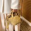 PU Leather Woven Crossbody Bag Women's Shoulder Small Handbag Woven Closure Large Capacity Single Shoulder Bag Purses Handbags