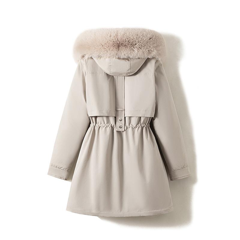New Down Cotton Jacket for Women Mid-length Thickened Winter Outdoor Park Overcoat Coat