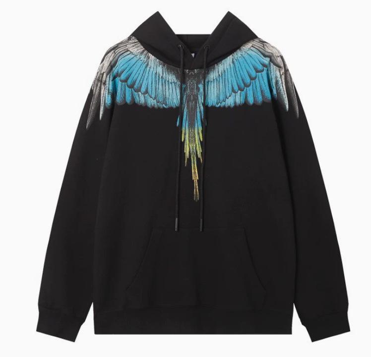 Felpa con cappuccio Marcelo Trendy Feathered Wings: Felpa girocollo unisex con motivo a fulmini e serpenti multicolore Phantom Wings.