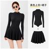 Womens UV Protection Full Coverage Diving Suit With Half Zipper Conservative Cut Swimwear Snorkeling Water Sports