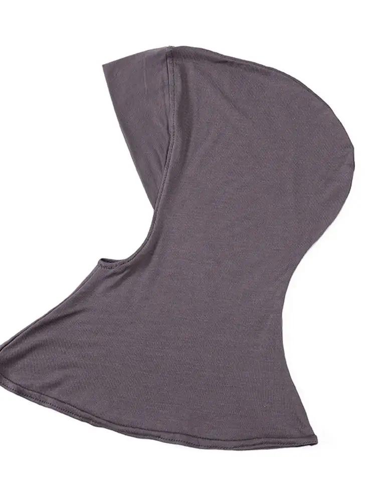 21Colors Soft Modal Elastic Basic Inner Turban Cap Muslim Women Solid Color Wrap Hijab Hats Wear Directly Headscarf Underscarf