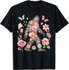 Floral Bigfoot Vintage Colorful Flowers Sasquatch Lover T-Shirt