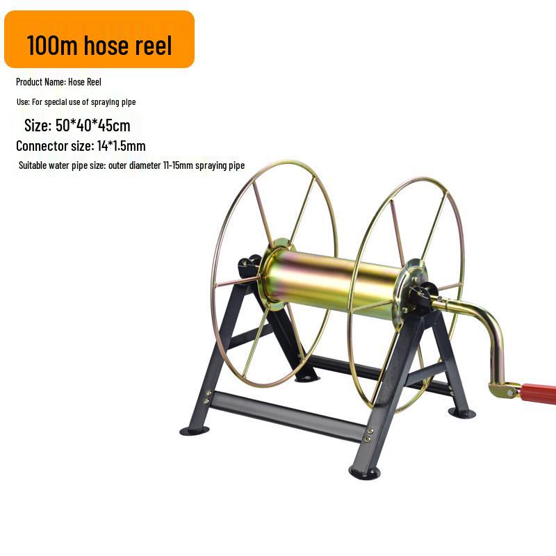 Stainless Steel Agricultural Sprayer Hose Reel and Hand Crank Winder