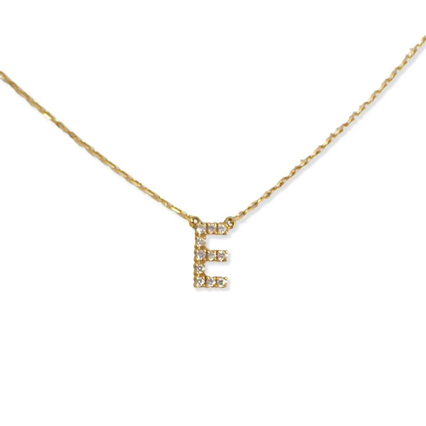 

[Pre-owned] AHKAH K18 Diamond Initial/E Necklace/j73-38