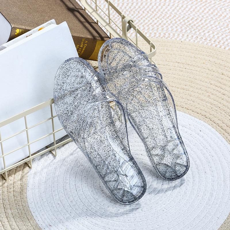 

[Не впитывающие и дезодорирующие ноги] Кристально-прохладные тапочки высокой ценности для женской домашней моды в помещении, дорожные тапочки на одно слово для женщин 38 [Standard Code]