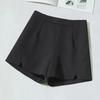 Women's High-Waist Black Chiffon A-Line Shorts - Slim, Loose Fit for Spring and Autumn 2022.