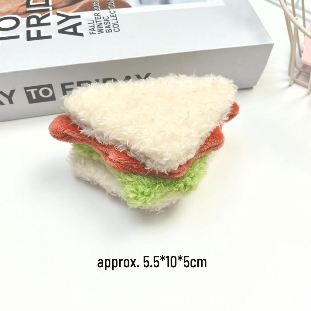 Adorable DIY Dessert Plush Keychain: Hamburger Cake & Sandwich Charm Pendant