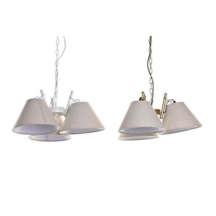 Suspension 50 x 46 x 30 cm doré métal blanc 50 w (2 unités)