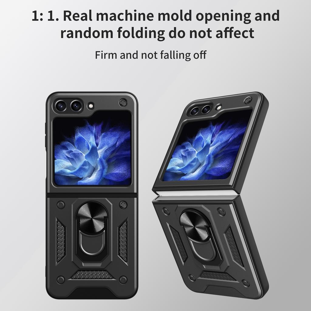 Schutzhülle mit Ringhalter aus PC+TPU für Samsung Galaxy Z Flip6 5G