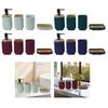 Modern Bathroom Accessories Kit PP Bamboo Complete Set Soap Tray Lotion Shampoo Dispenser Toothbrush Cup for Washroom
