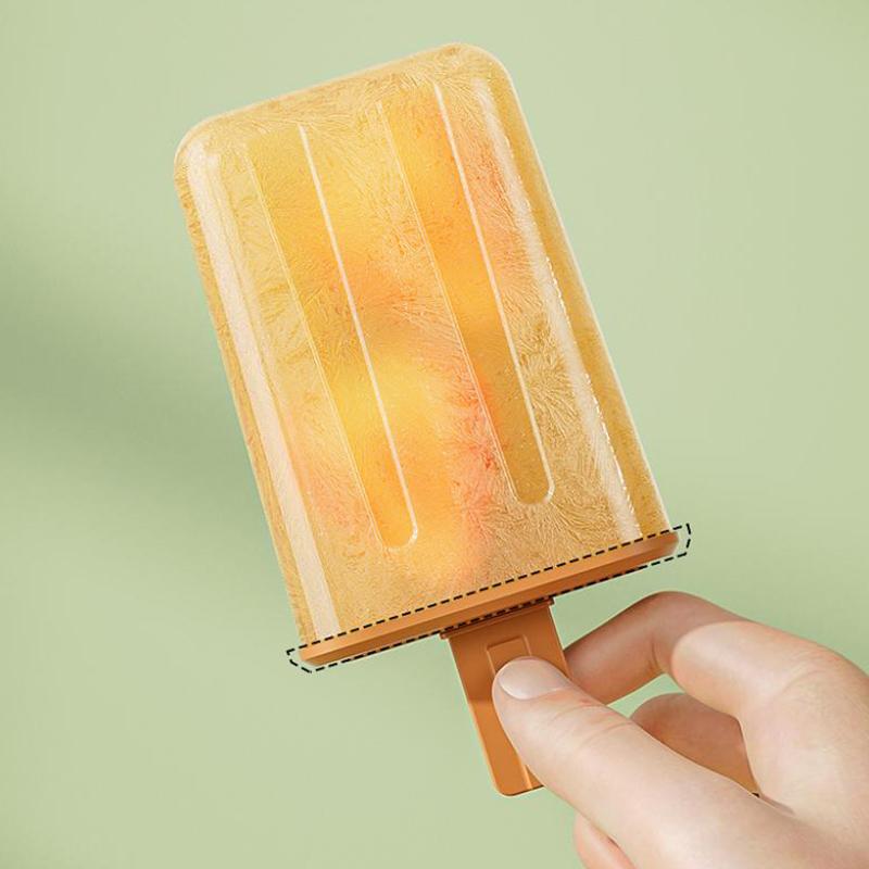8-Cavity Ice Mold Reusable Easy-Release Freezer Tray With Sticks Silicone Popsicles Maker For Kids Adults Home Party Kitchen
