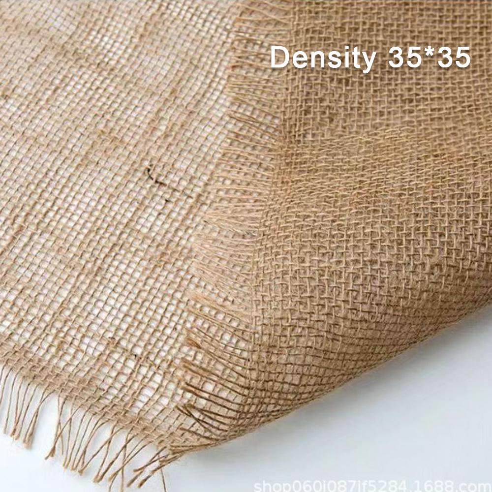 19.6in X 63in Natural Burlap Cloth Mesh Jute Textile Fabric For Bags Placemats Tablecloth Background Decoration DIY Accessories
