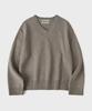 HOOVES Wool Blend V-Neck Crop Knit [Beige]