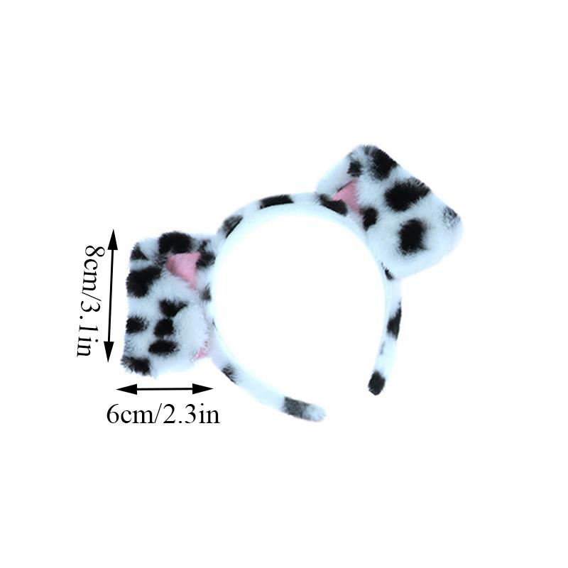 Spotted Dogs Folded Ear Hairband Cute Cosplay Headwear Cartoon Puppy Dog Hair Accessories Headbands For Women Festival Gifts