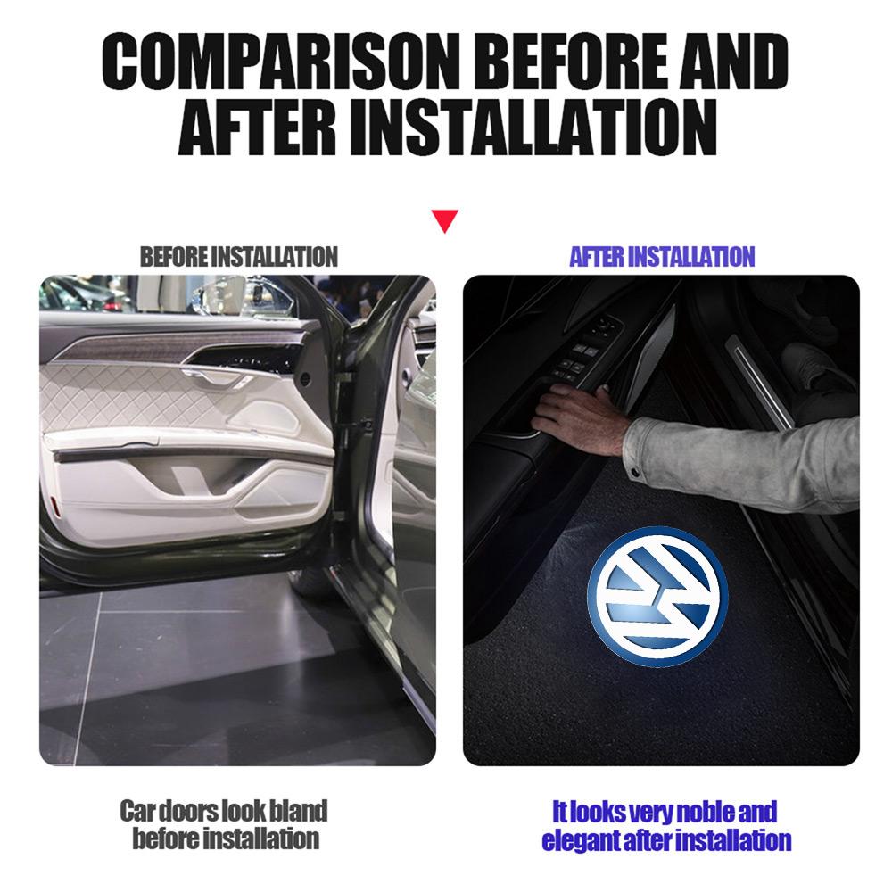 For VOLKSWAGEN VW For Volkswagen VW Golf Polo Beetle Touareg GTI CC Car Door Projector Fashion LED Magnetic welcome Light Lamp A