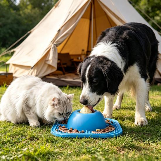 Tigela para Cães Alimentador Lento para Petiscos Líquidos, Tigela para Cães com Bola de Lamber, Tigela de Lamber para Cães para Comer com Segurança, Caldo de Ossos, Iogurte, Cão Molhado