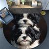 Shih Tzu Round Area Rug,Carpet Rug for Living Room Bedroom Sofa Playroom Decor,Non-slip Floor Mat