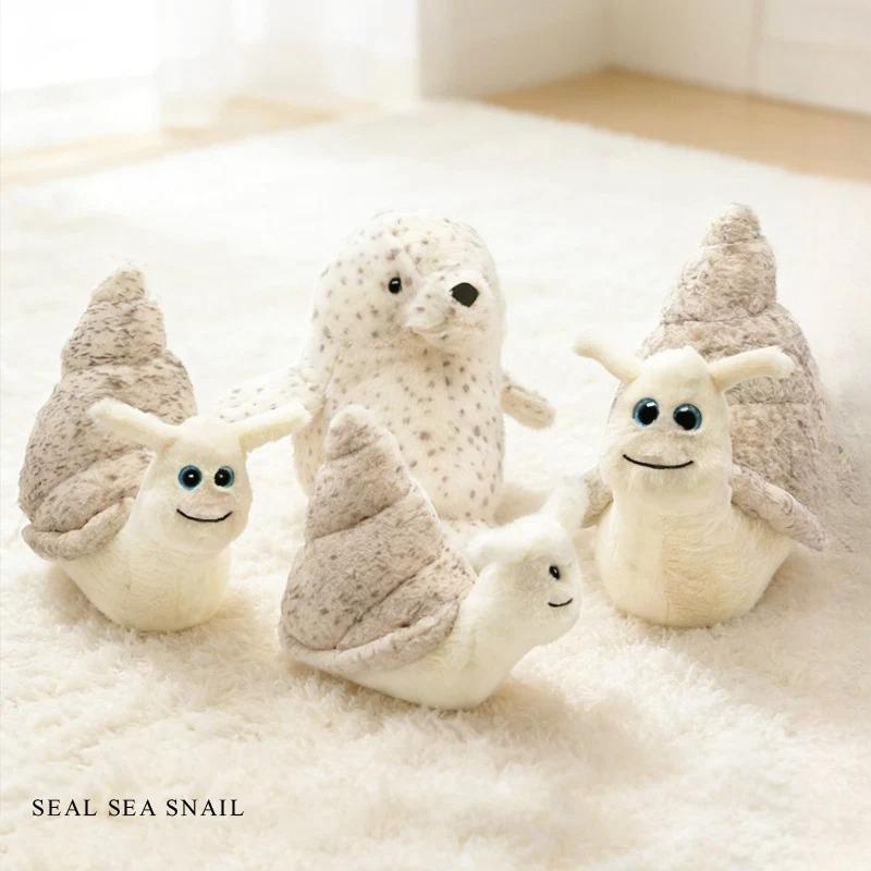 Cute Seal Snail Plush Toy Stuffed Doll Cartoon Animal Conch Birthday Gift Christmas Present