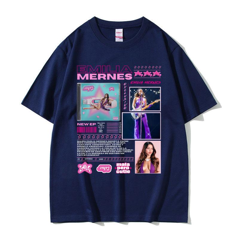 Singer Emilia Mernes MP3 Graphic T Shirts Men Women Fashion Harajuku Oversized T-shirts Men's Summer Cotton Short Sleeve T-shirt