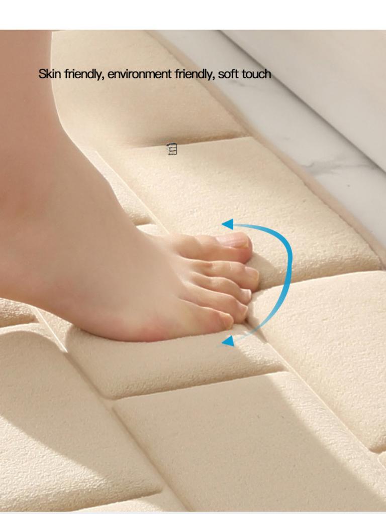 Tile Pattern Embossing Bathroom Mat Bath Non-slip Carpets In Wash Basin Bathtub Side Floor Rug Shower Room Doormat Memory Foam 3D Pad