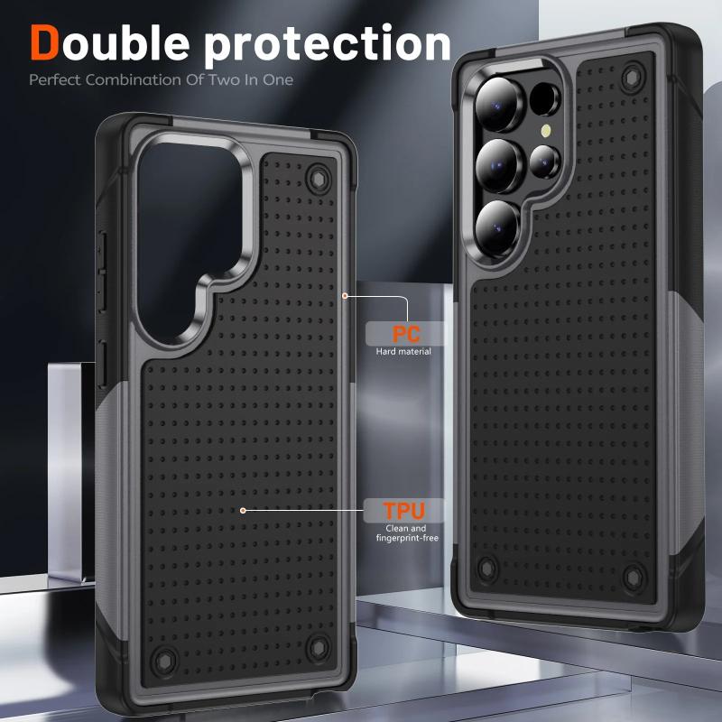 Heavy Duty Rugged Armor Heat Dissipation Hole Phone Case for Samsung S26 Ultra S25 S24 S23 Plus Shockproof Protect Hard Cover