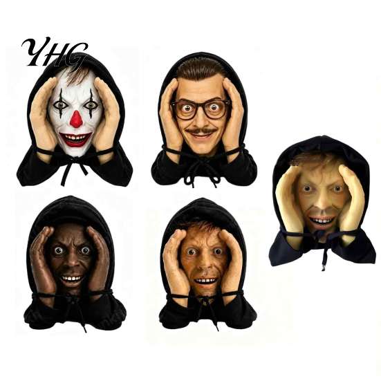 Startling Prank Gadgets Creepy Window Mask, Realistic Halloween Scare Prop for Glass Strange Horror Atmosphere Surfaces, Scary Face Hanging Decoration