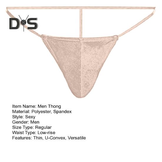 Sexy Herren-Tanga, niedrige Taille, U-konvex, T-String-Stil, atmungsaktive Unterwäsche, freie Bewegung, einfarbige Slips für den Alltag