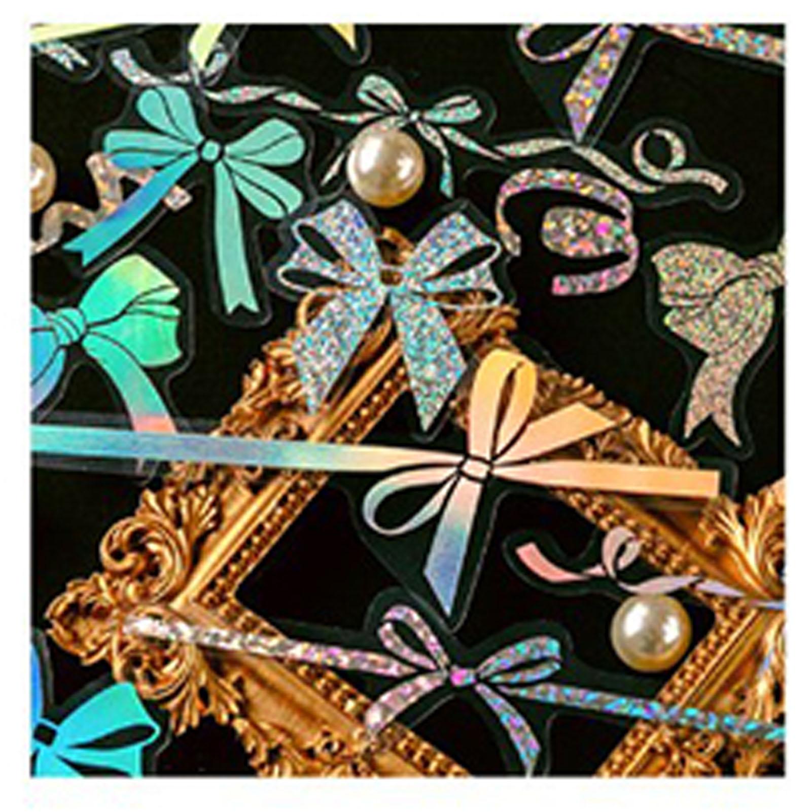 

45 шт. Наклейки-бантики для скрапбукинга, симпатичные, с сильной адгезией, наклейки для планировщика из ПЭТ, наклейка для фотодневника