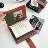 Vintage A7 Binder Notebook, Soft PU Leather Refillable Planner with Color-Blocking Design, Aesthetic Portable Journal