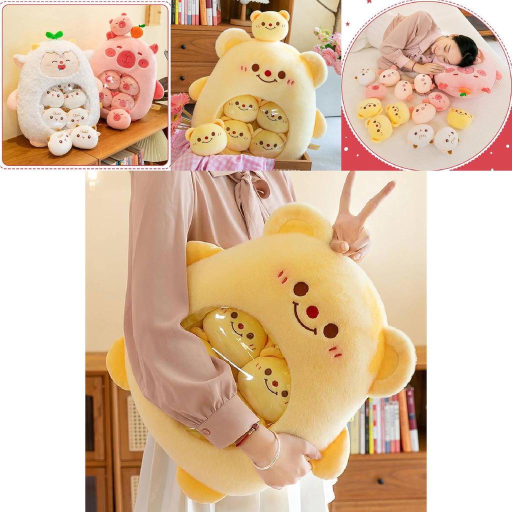 Adorable Capybara Plush Toy Soft Stuffed Animal Cushion For Kids And Office Use