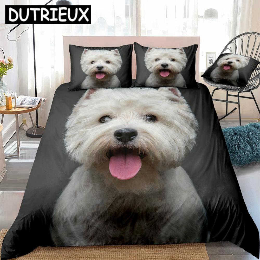 

Comforter 3D West Highland White Terrier Bed Set - 3 Pcs With Cute Pet White Bedding For Kids - Great For Comforter (quilt)-EU Single(135*200cm)3pcs