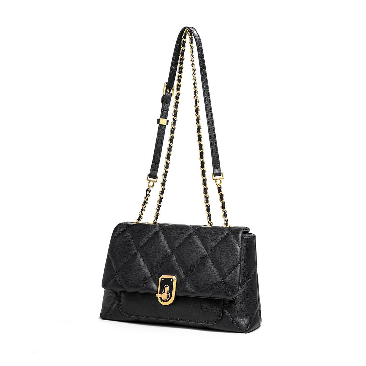 

Bag Women S Messenger Bag Underarm Bag Premium Sense Versatile Shoulder Chain Bag Genuine Leather Women S Bag Luggage чорний