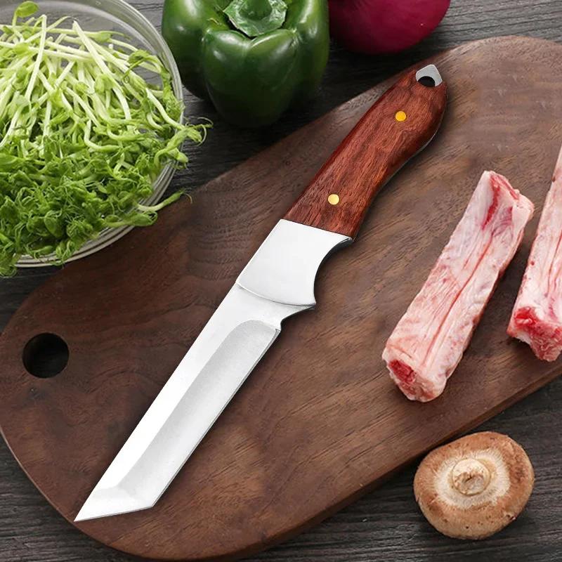 Cleaver Meat Fruit Fish Boning Knife Stainless Steel Blade Slicing Kitchen Knives Wood Handle Chef Barbecue Cooking Cleaver