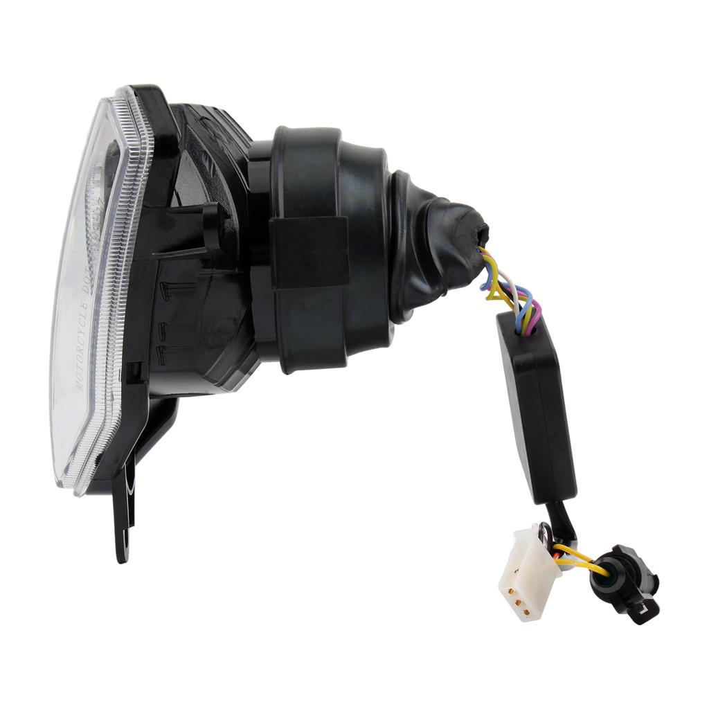Motorcycle V6 Headlight APP Control Angel Eye Light Pit Dirt Bike For Beta 50 125 250 300 Universal Mounting Accessories Racing