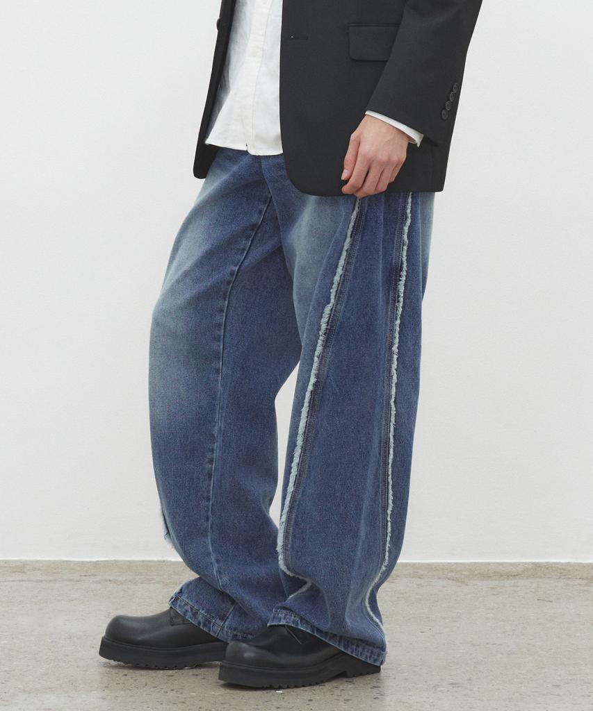 DECET Curved Wide Jeans Dcpt033Scblueb