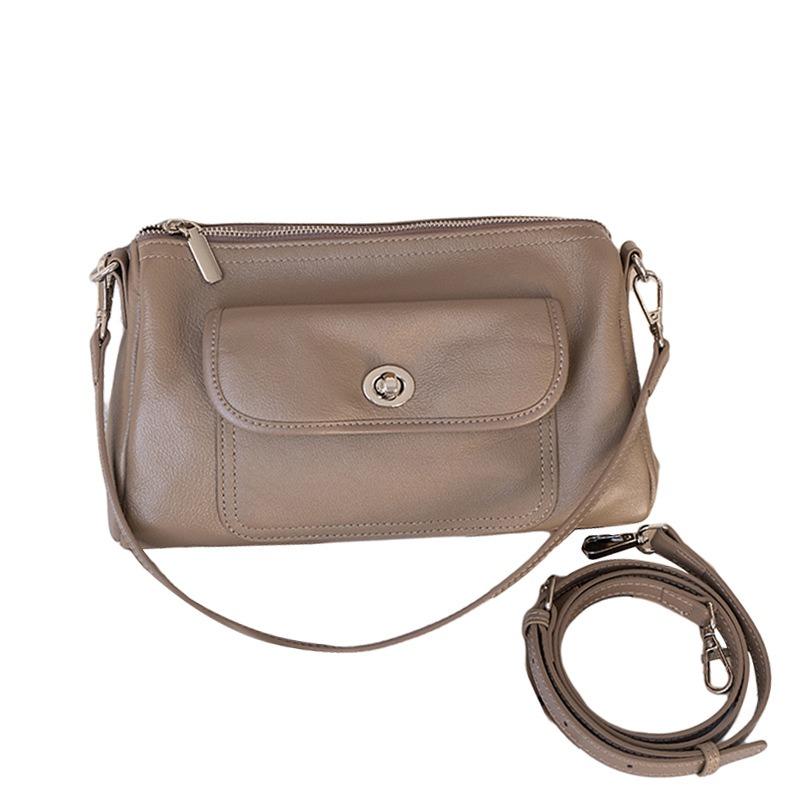 Leather women's bag small square bag new niche design messenger bag temperament commuter shoulder bag